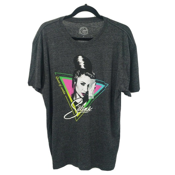 Old Navy Tops - Selena graphic t shirt womens size large gray short sleeve crew neck